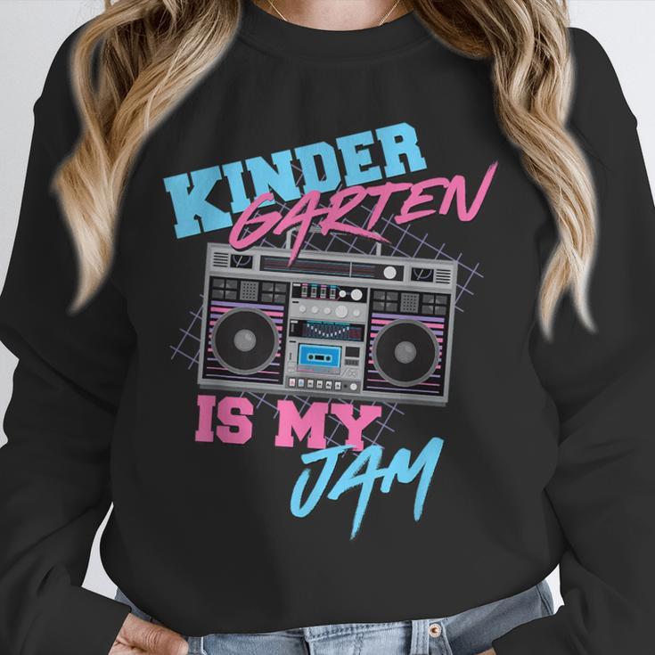 Kindergarten Is My Jam Vintage 80s Boombox Teacher Student Unisex Sweatshirt, novelty gifts, funny gifts