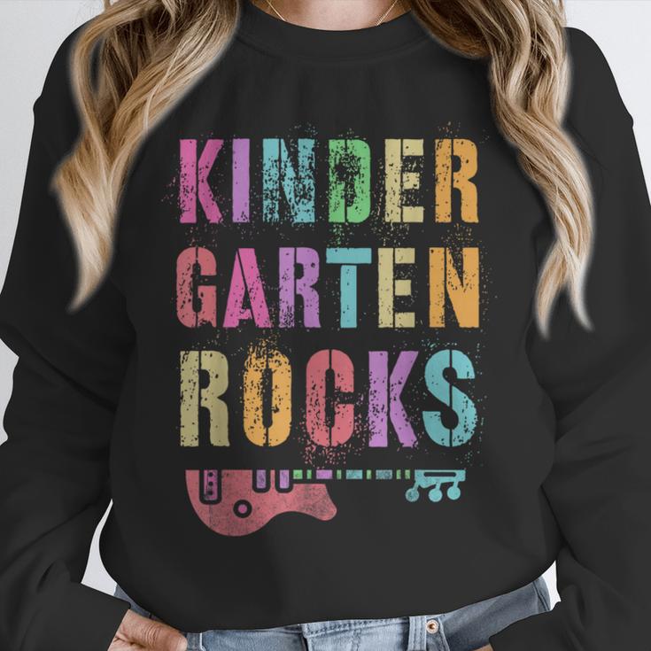 KINDERGARTEN ROCKS Teacher Crew Rock Star Kinder Team Unisex Sweatshirt, novelty gifts, funny gifts