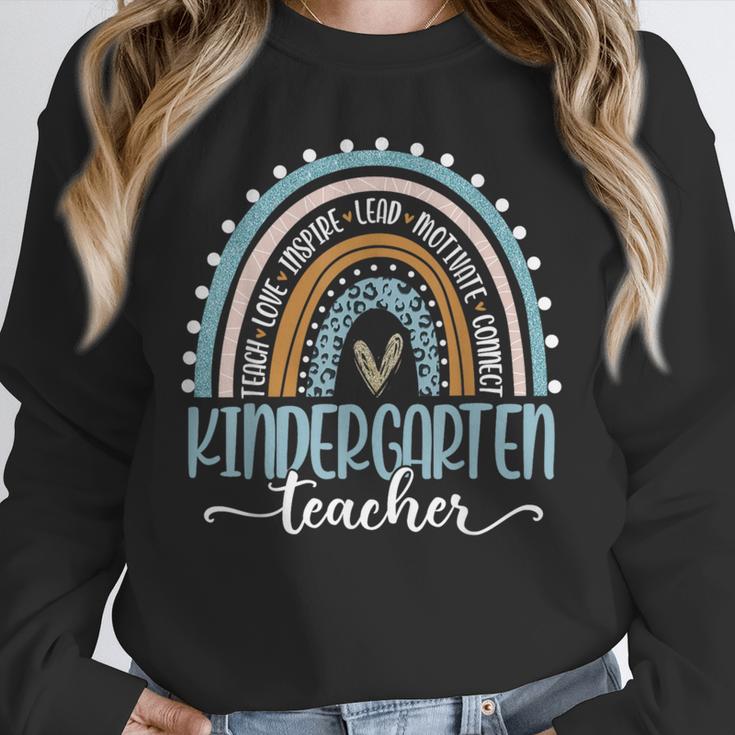 Kindergarten Teacher Leopard Boho Rainbow Back To School Unisex Sweatshirt, novelty gifts, funny gifts