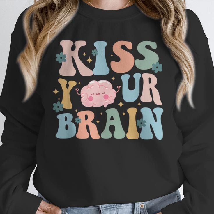 Kiss Your Brain Teacher Inspire Educate Groovy Retro Vintage Unisex Sweatshirt, novelty gifts, funny gifts Kiss Your Brain Teacher Inspire Educate Groovy Retro Vintage Unisex Sweatshirt, novelty gifts, funny gifts