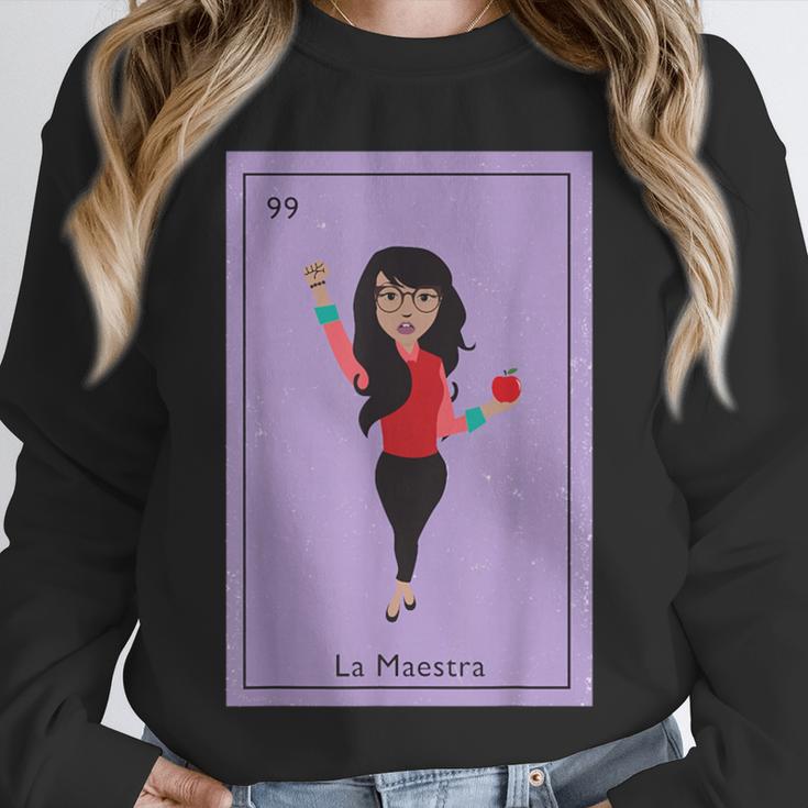 La Maestra Mexican Bingo Card Teacher Lottery Card Unisex Sweatshirt, novelty gifts, funny gifts La Maestra Mexican Bingo Card Teacher Lottery Card Unisex Sweatshirt, novelty gifts, funny gifts