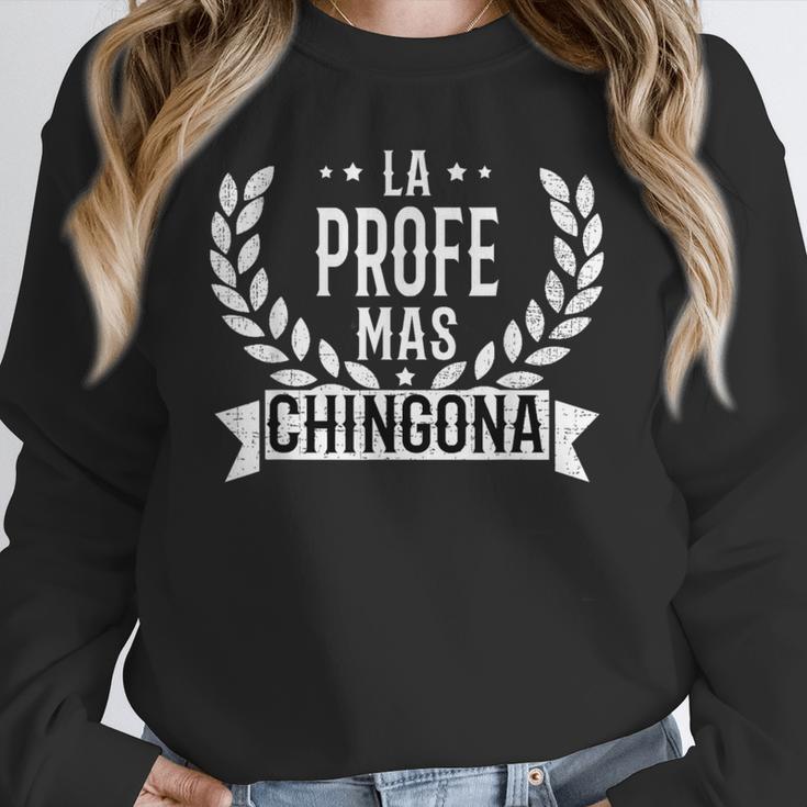 La Profe Mas Chingona Spanish Female Teacher Unisex Sweatshirt, novelty gifts, funny gifts