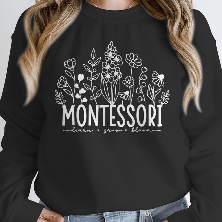 Learn Grow Bloom Wildflowers Appreciation Montessori Teacher Unisex Sweatshirt, novelty gifts, funny gifts