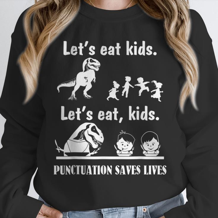 Let's Eat Kids Fun Dinosaurs Grammar Teacher Unisex Sweatshirt, novelty gifts, funny gifts Let's Eat Kids Fun Dinosaurs Grammar Teacher Unisex Sweatshirt, novelty gifts, funny gifts