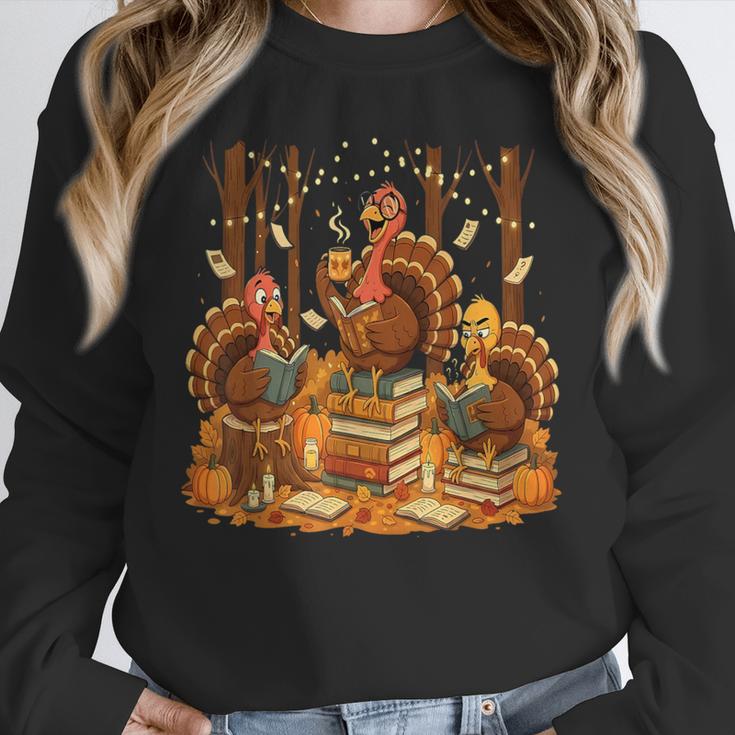 Librarian Turkey Reading Book Fall Thanksgiving Teacher Unisex Sweatshirt, novelty gifts, funny gifts Librarian Turkey Reading Book Fall Thanksgiving Teacher Unisex Sweatshirt, novelty gifts, funny gifts