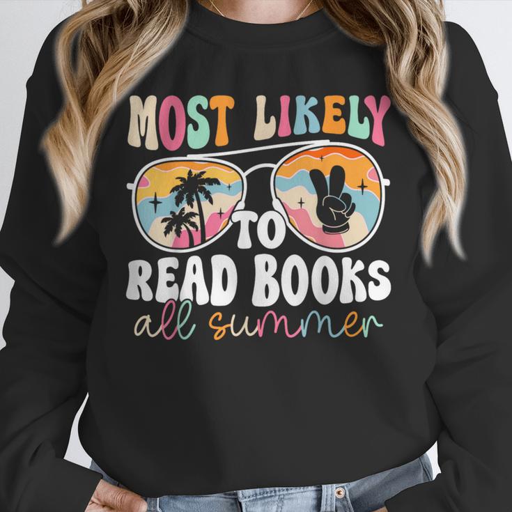 Most Likely To Read Books All Summer Teacher Student Unisex Sweatshirt, novelty gifts, funny gifts