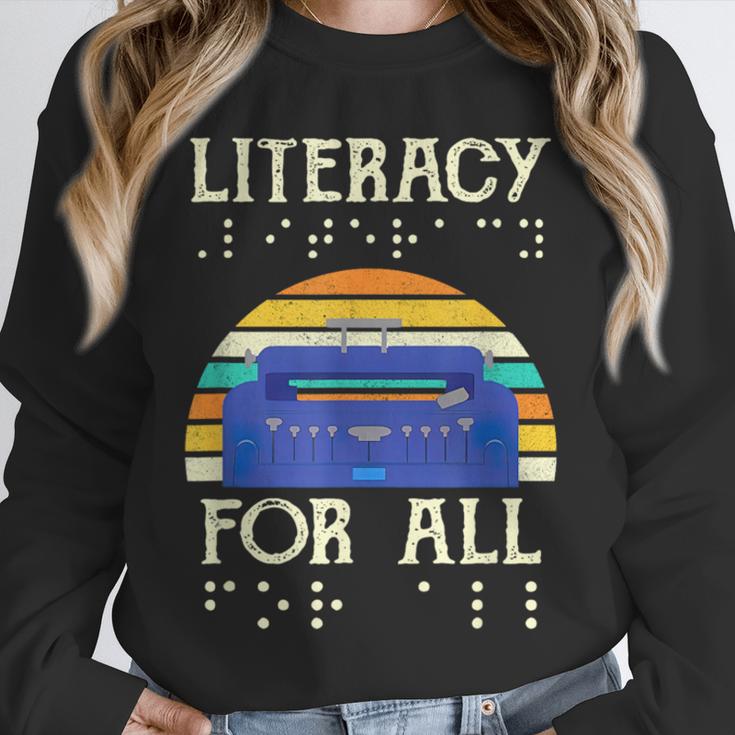 Literacy For All Visually Impaired Braille Teacher The Blind Unisex Sweatshirt, novelty gifts, funny gifts Literacy For All Visually Impaired Braille Teacher The Blind Unisex Sweatshirt, novelty gifts, funny gifts