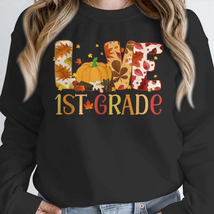 Love First Grade Happy Fall Thanksgiving Women 1st Teacher Unisex Sweatshirt, novelty gifts, funny gifts Love First Grade Happy Fall Thanksgiving Women 1st Teacher Unisex Sweatshirt, novelty gifts, funny gifts