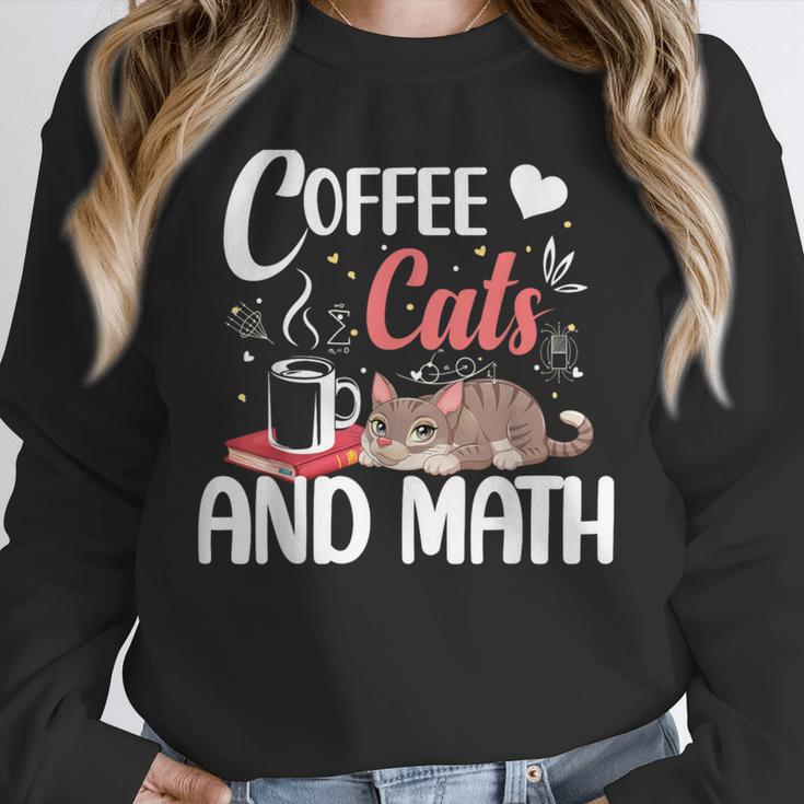 I Love Math Cats And Coffee Heart Mathematics Teacher Unisex Sweatshirt, novelty gifts, funny gifts