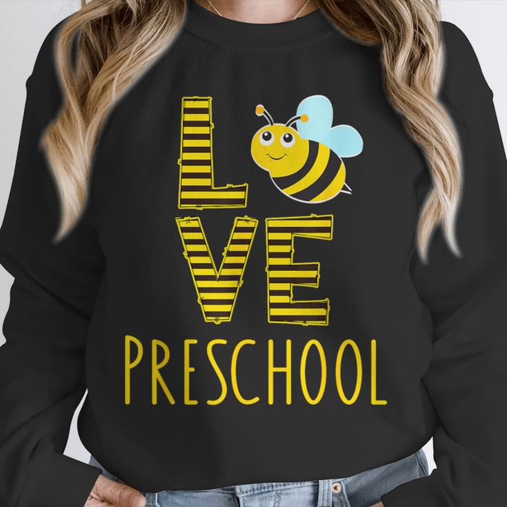 Love Preschool Back To School Yellow Bee Preschool Teacher For Men Women Girls Kids Unisex Sweatshirt, novelty gifts, funny gifts
