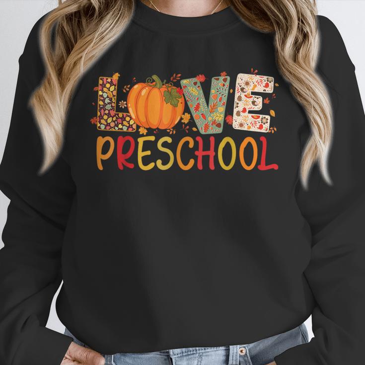 Love Preschool Happy Fall Thanksgiving Women Teacher Unisex Sweatshirt, novelty gifts, funny gifts Love Preschool Happy Fall Thanksgiving Women Teacher Unisex Sweatshirt, novelty gifts, funny gifts