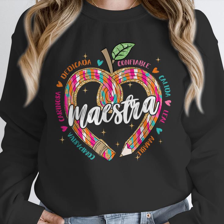 Maestra Pencil Spanish Teacher Bilingual 100 Days Of School Unisex Sweatshirt, novelty gifts, funny gifts Maestra Pencil Spanish Teacher Bilingual 100 Days Of School Unisex Sweatshirt, novelty gifts, funny gifts