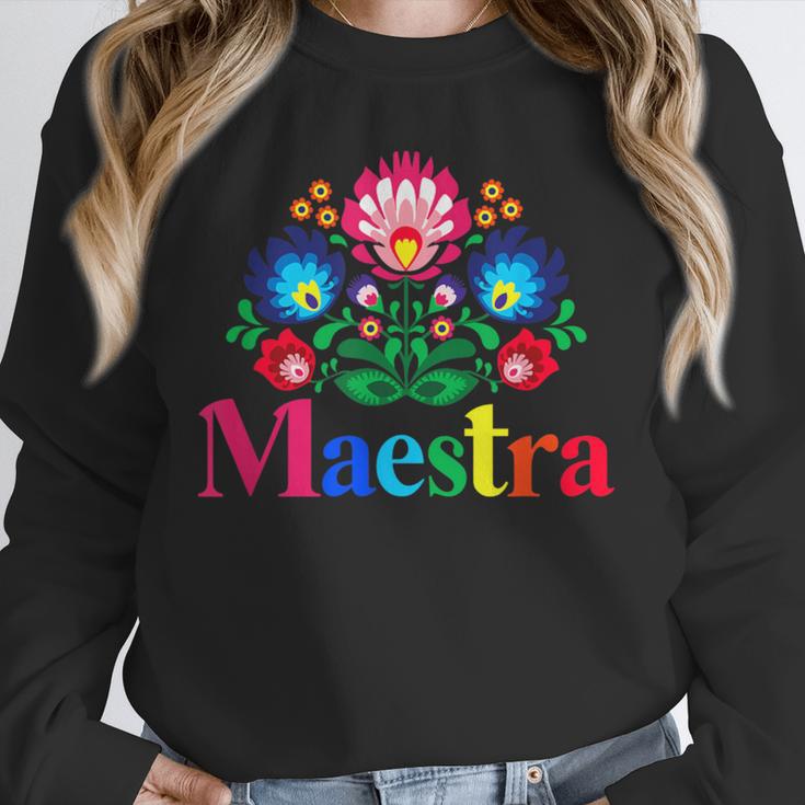 Maestra Proud Spanish Teacher Bilingual Teacher Latina Unisex Sweatshirt, novelty gifts, funny gifts