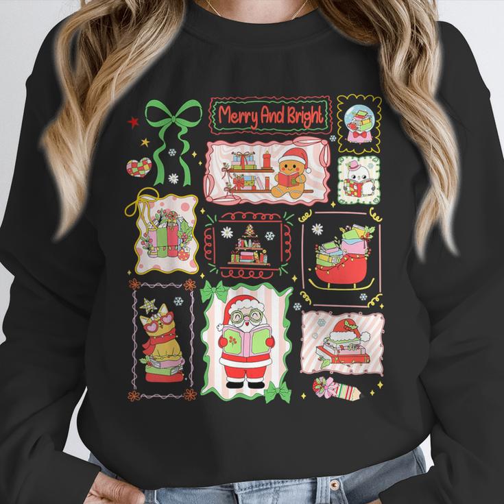 Merry And Bright Christmas Gingerbread Santa Book Teacher Unisex Sweatshirt, novelty gifts, funny gifts Merry And Bright Christmas Gingerbread Santa Book Teacher Unisex Sweatshirt, novelty gifts, funny gifts