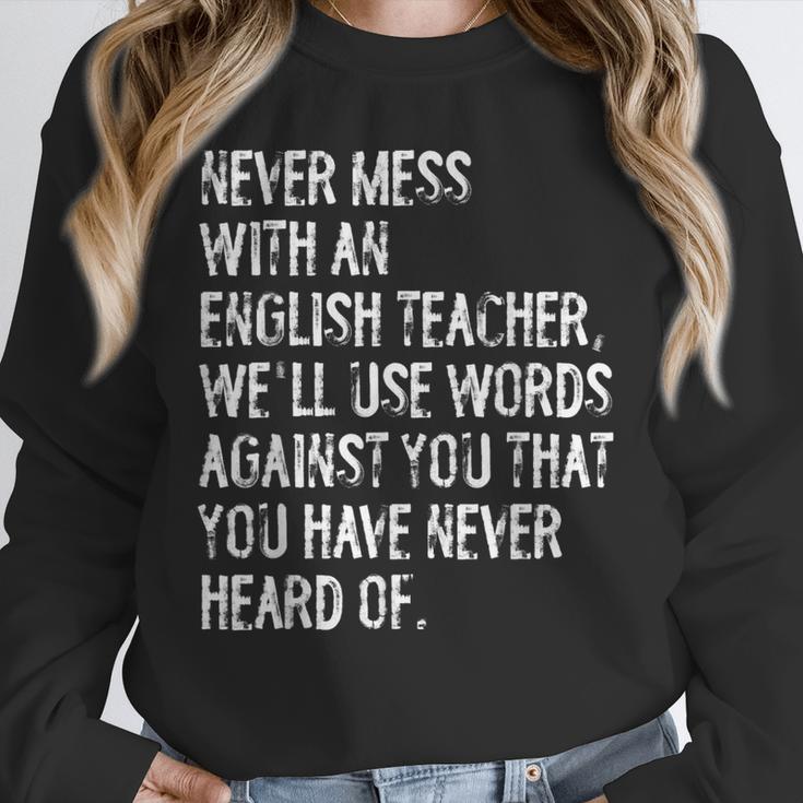 Never Mess With An English Teacher Back To School Unisex Sweatshirt, novelty gifts, funny gifts Never Mess With An English Teacher Back To School Unisex Sweatshirt, novelty gifts, funny gifts