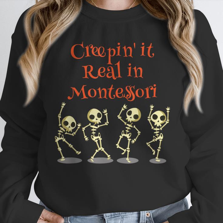 Montessori Creepin' It Real HALLOWEEN School Teacher Shirt Unisex Sweatshirt, novelty gifts, funny gifts Montessori Creepin' It Real HALLOWEEN School Teacher Shirt Unisex Sweatshirt, novelty gifts, funny gifts