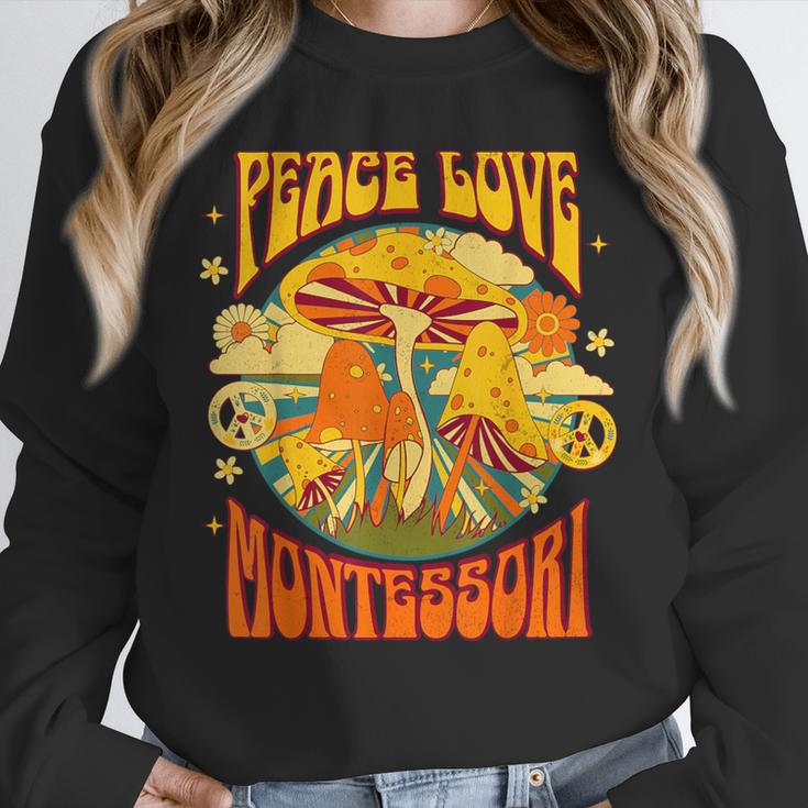 Montessori School Montessori Teacher Peace Love Montessori For Men Women Unisex Sweatshirt, novelty gifts, funny gifts Montessori School Montessori Teacher Peace Love Montessori For Men Women Unisex Sweatshirt, novelty gifts, funny gifts