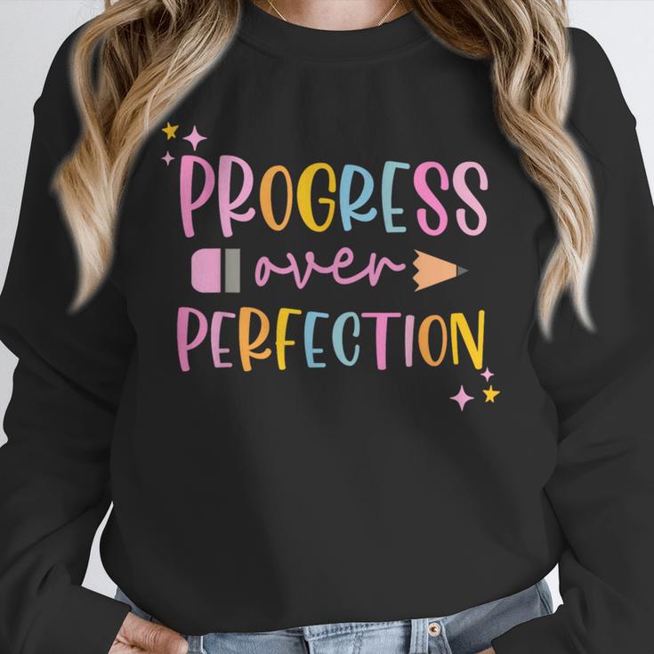 Motivational Progress Over Perfection Back To School Teacher Unisex Sweatshirt, novelty gifts, funny gifts Motivational Progress Over Perfection Back To School Teacher Unisex Sweatshirt, novelty gifts, funny gifts