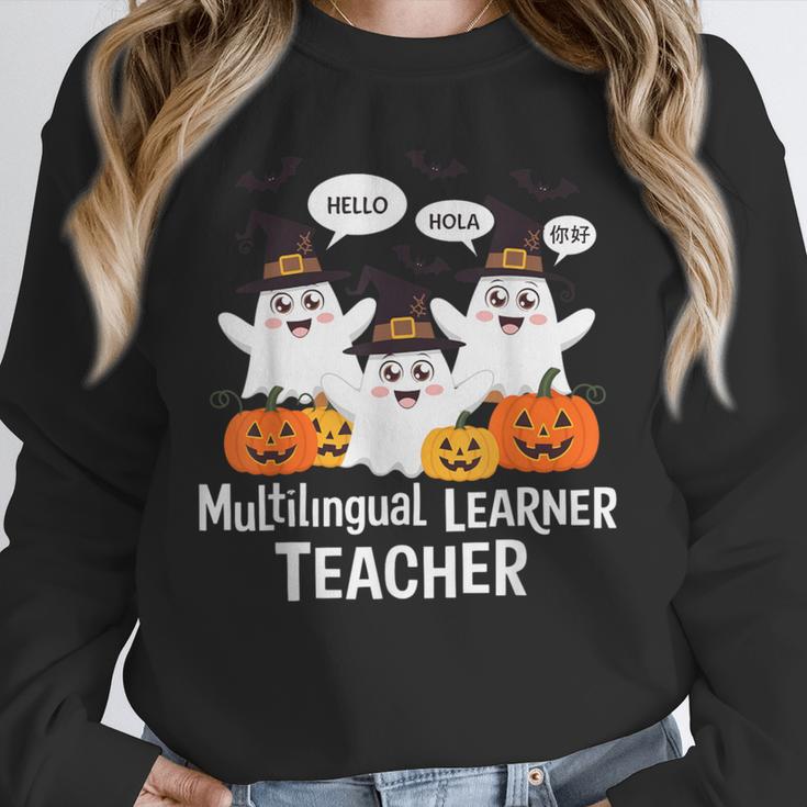 Multilingual Learner Teacher Spooky Halloween ESL Teacher Unisex Sweatshirt, novelty gifts, funny gifts Multilingual Learner Teacher Spooky Halloween ESL Teacher Unisex Sweatshirt, novelty gifts, funny gifts