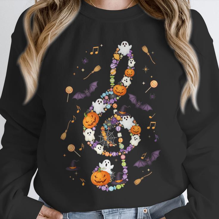 Music Note Symbol Halloween For Music Teacher Musicians Unisex Sweatshirt, novelty gifts, funny gifts