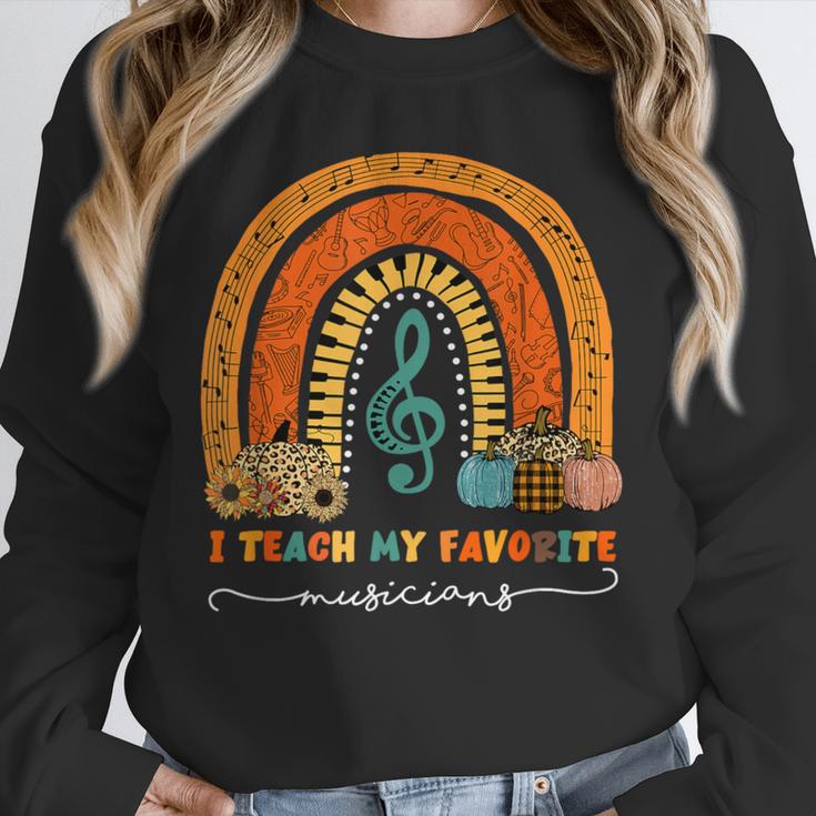Music Teacher I Teach My Favorite Musicians Autumn Rainbow Men Women Unisex Sweatshirt, novelty gifts, funny gifts