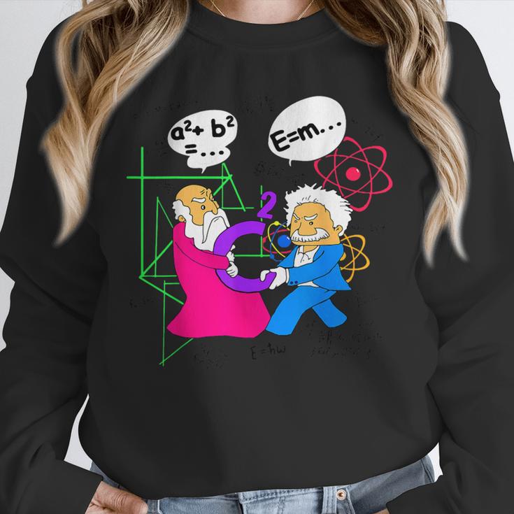 Nerdy Pythagoras Fighting Over C Squared Math Teacher Unisex Sweatshirt, novelty gifts, funny gifts