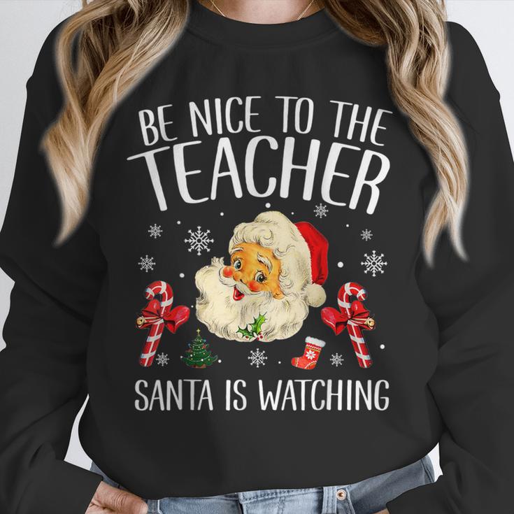Be Nice To The Teacher Santa Is Watching School Christmas Unisex Sweatshirt, novelty gifts, funny gifts Be Nice To The Teacher Santa Is Watching School Christmas Unisex Sweatshirt, novelty gifts, funny gifts