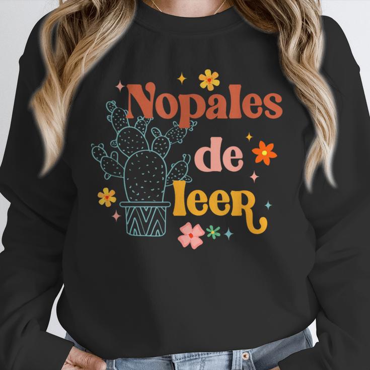 Nopales De Leer Spanish Teacher Maestra Cactus Bilingual Unisex Sweatshirt, novelty gifts, funny gifts