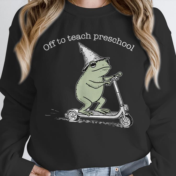 Off To Teach Preschool Pre-K Teacher Back To School Frog Unisex Sweatshirt, novelty gifts, funny gifts Off To Teach Preschool Pre-K Teacher Back To School Frog Unisex Sweatshirt, novelty gifts, funny gifts