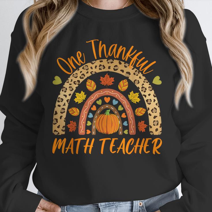 One Thankful Math Teacher Thanksgiving Autumn Fall Rainbow Unisex Sweatshirt, novelty gifts, funny gifts