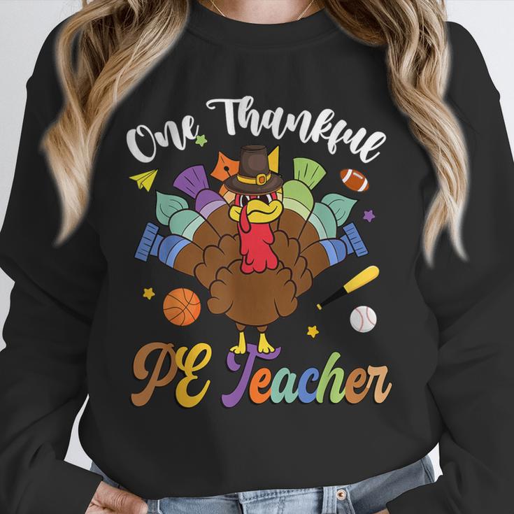 One Thankful PE Teacher Turkey Thanksgiving -Adults & Kids Classic Fit Polyester 100 Short Sleeve Unisex Sweatshirt, novelty gifts, funny gifts One Thankful PE Teacher Turkey Thanksgiving -Adults & Kids Classic Fit Polyester 100 Short Sleeve Unisex Sweatshirt, novelty gifts, funny gifts