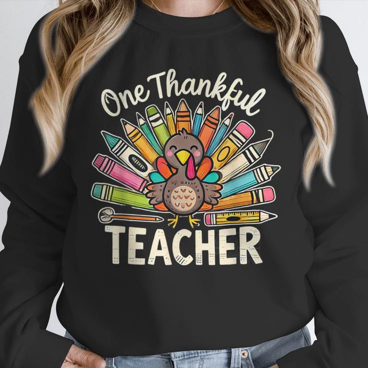 One Thankful Teacher Cute Thanksgiving Turkey School Unisex Sweatshirt, novelty gifts, funny gifts