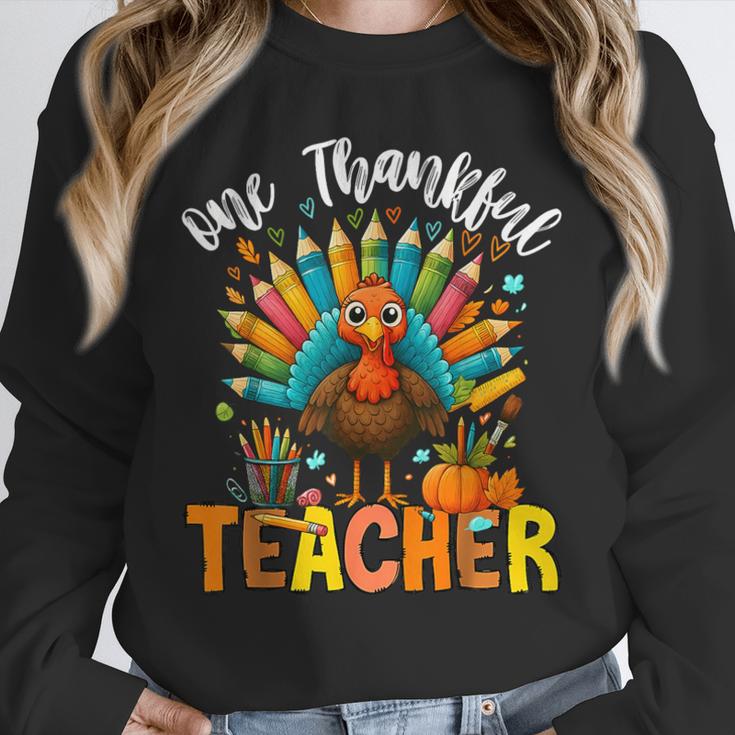 One Thankful Teacher Thanksgiving Turkey Cute Crayon Pencil Unisex Sweatshirt, novelty gifts, funny gifts One Thankful Teacher Thanksgiving Turkey Cute Crayon Pencil Unisex Sweatshirt, novelty gifts, funny gifts