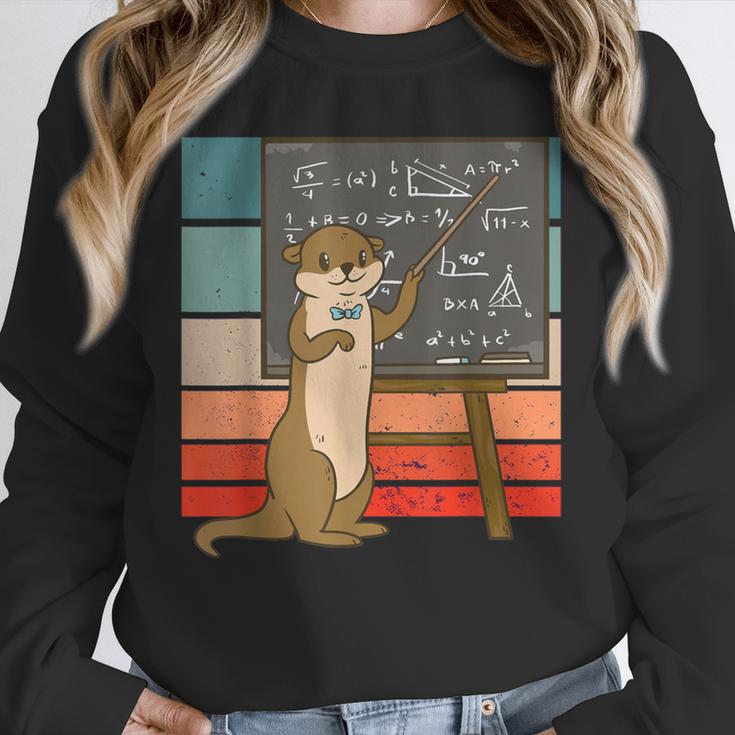 Otter Professor Teacher Teaching Maths Mathematics Unisex Sweatshirt, novelty gifts, funny gifts