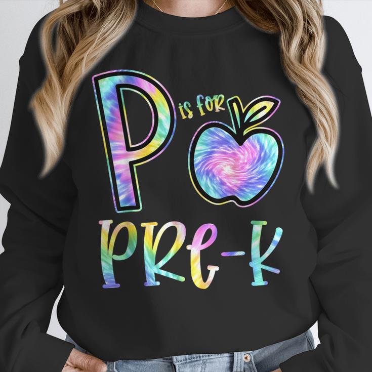 P Is For Pre-K Preschool Teacher Tie Dye Back To School Unisex Sweatshirt, novelty gifts, funny gifts