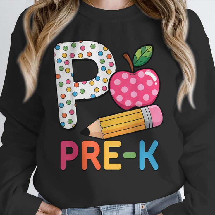 P Is For Pre K Teacher Student Pencil Apple Back To School Unisex Sweatshirt, novelty gifts, funny gifts P Is For Pre K Teacher Student Pencil Apple Back To School Unisex Sweatshirt, novelty gifts, funny gifts
