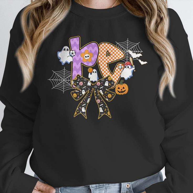 PE Teacher Coach Coquette Ghost Halloween Physical Education Unisex Sweatshirt, novelty gifts, funny gifts