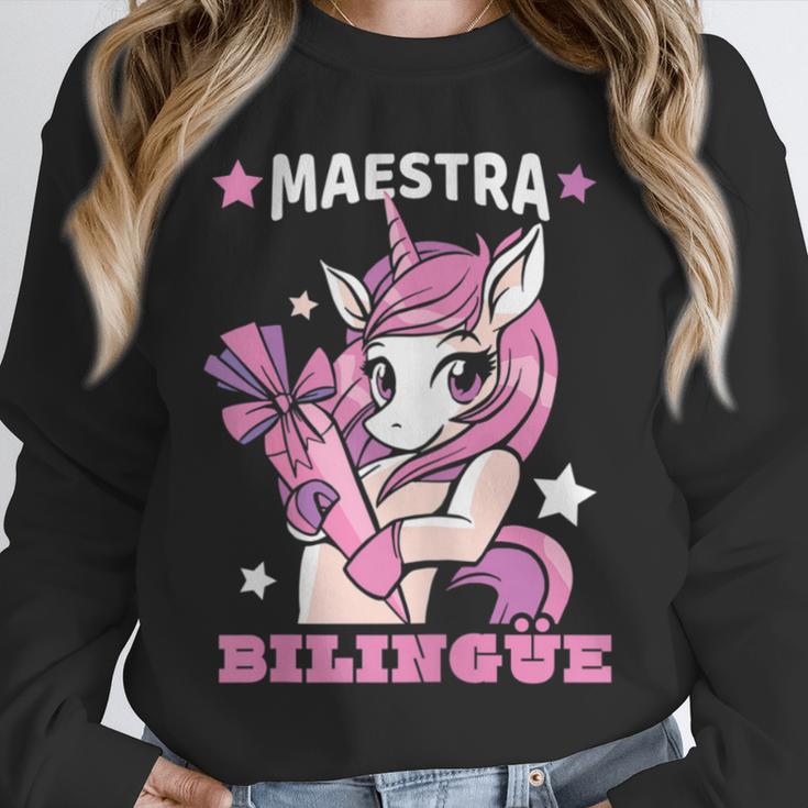 Pink Unicorn Spanish Teacher Regalos Para Bilingue Teacher Unisex Sweatshirt, novelty gifts, funny gifts