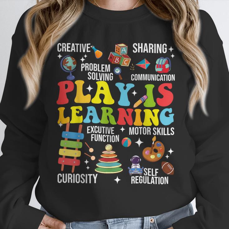 Play Is Learning Kindergarten Preschool Teacher Appreciation Unisex Sweatshirt, novelty gifts, funny gifts Play Is Learning Kindergarten Preschool Teacher Appreciation Unisex Sweatshirt, novelty gifts, funny gifts