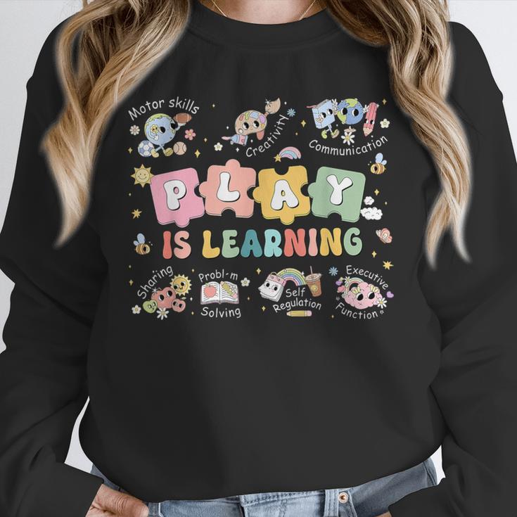 Play Is Learning Teacher Student First Day Back To School Unisex Sweatshirt, novelty gifts, funny gifts Play Is Learning Teacher Student First Day Back To School Unisex Sweatshirt, novelty gifts, funny gifts