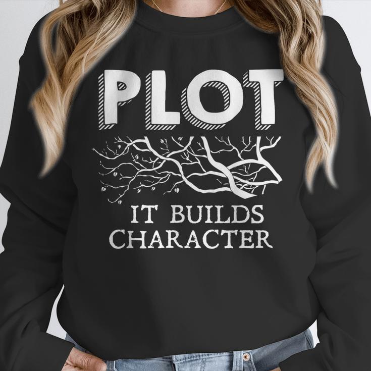 Plot It Builds Character Book Reading Teacher Unisex Sweatshirt, novelty gifts, funny gifts Plot It Builds Character Book Reading Teacher Unisex Sweatshirt, novelty gifts, funny gifts