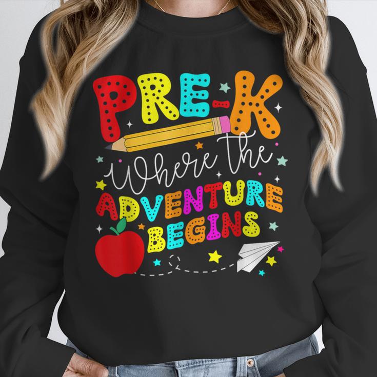 Pre-k Where The Adventure Begins First Day Of Prek Teacher Unisex Sweatshirt, novelty gifts, funny gifts