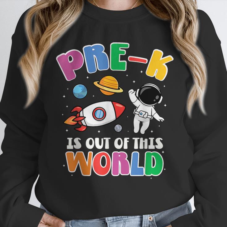 Pre-K Student Teacher Astronaut Space Back To School Unisex Sweatshirt, novelty gifts, funny gifts