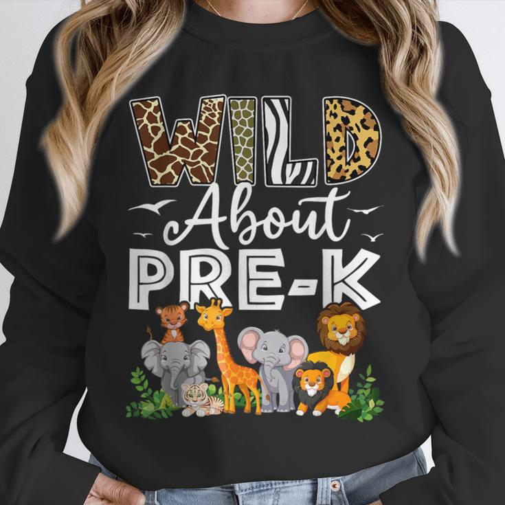 Pre-k Teacher Kids Back To School Wild About Pre-k Unisex Sweatshirt, novelty gifts, funny gifts