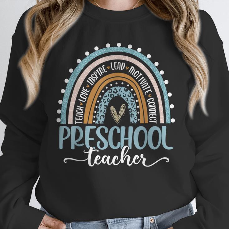 Preschool Teacher Leopard Boho Rainbow Back To School Unisex Sweatshirt, novelty gifts, funny gifts Preschool Teacher Leopard Boho Rainbow Back To School Unisex Sweatshirt, novelty gifts, funny gifts