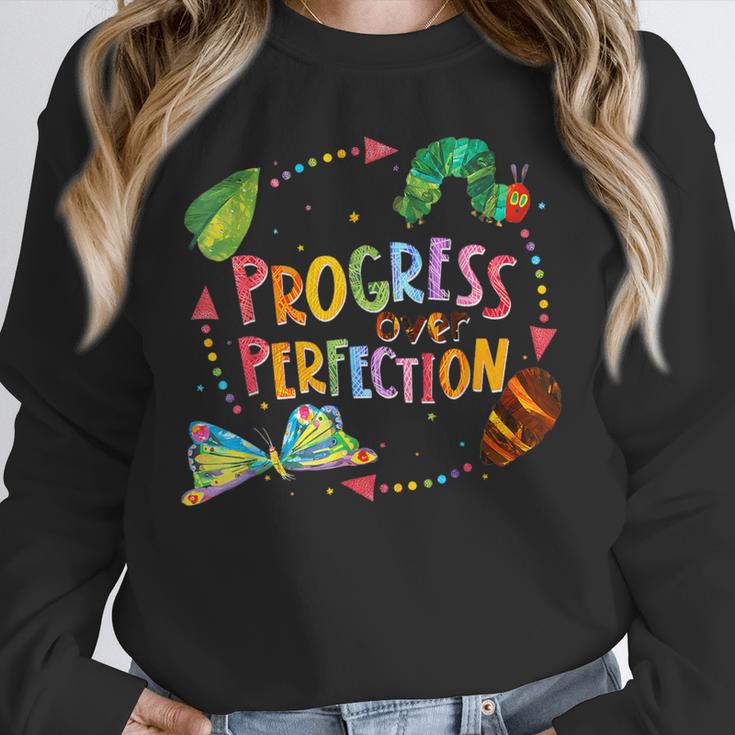 Progress Over Perfection Caterpillar Teacher Back To School Unisex Sweatshirt, novelty gifts, funny gifts Progress Over Perfection Caterpillar Teacher Back To School Unisex Sweatshirt, novelty gifts, funny gifts