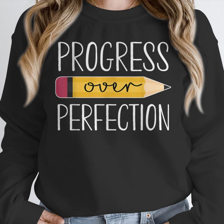 Progress Over Perfection Motivational Back To School Teacher Unisex Sweatshirt, novelty gifts, funny gifts Progress Over Perfection Motivational Back To School Teacher Unisex Sweatshirt, novelty gifts, funny gifts