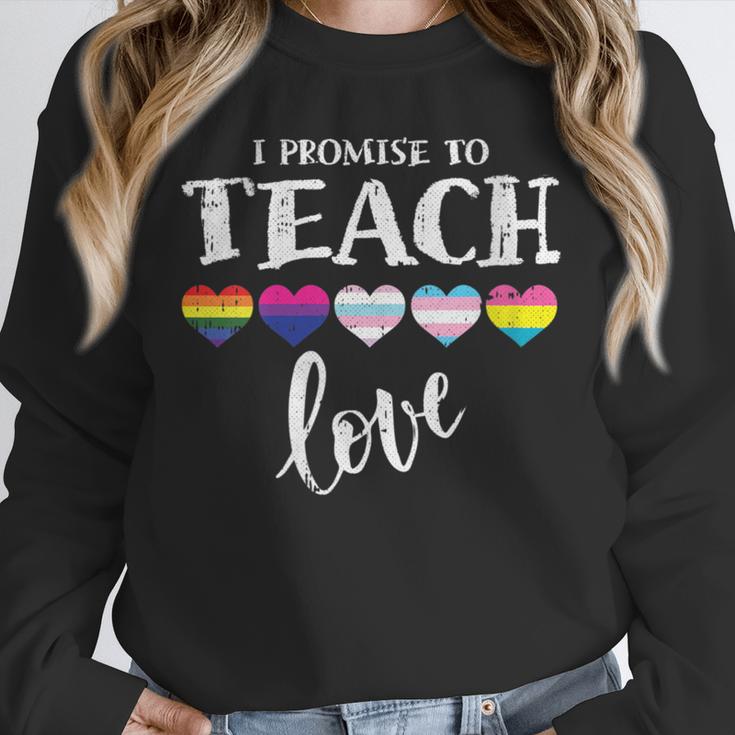 I Promise To Teach Love LGBT-Q Pride Proud Ally Teacher Unisex Sweatshirt, novelty gifts, funny gifts I Promise To Teach Love LGBT-Q Pride Proud Ally Teacher Unisex Sweatshirt, novelty gifts, funny gifts