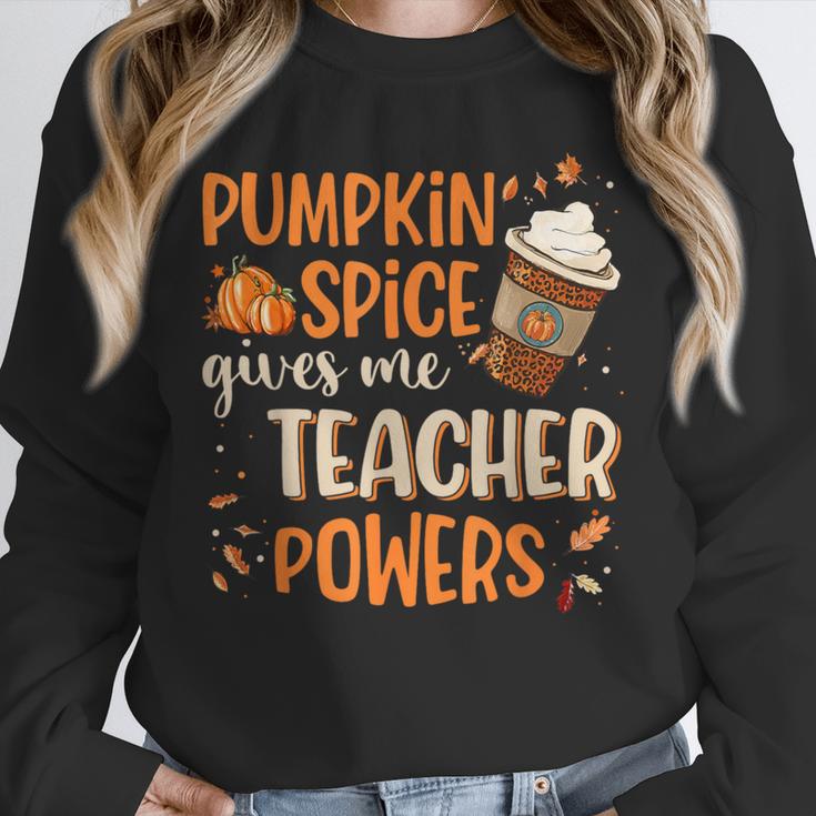 Pumpkin Spice Gives Me Teacher Powers Fall Thanksgiving Men Women Unisex Sweatshirt, novelty gifts, funny gifts Pumpkin Spice Gives Me Teacher Powers Fall Thanksgiving Men Women Unisex Sweatshirt, novelty gifts, funny gifts