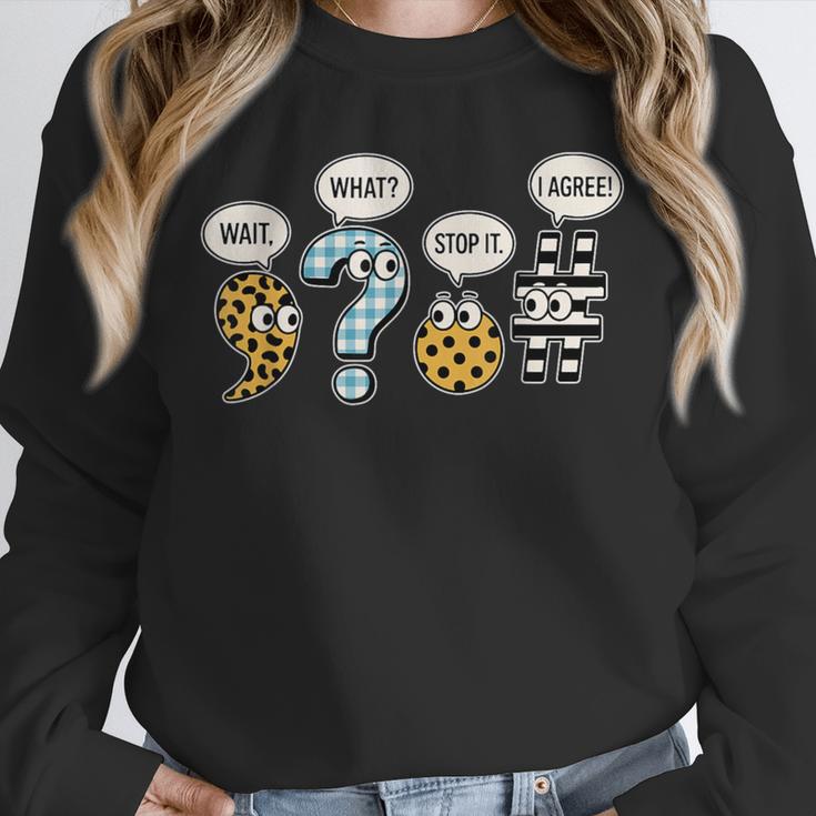 Punctuation English Grammar Teacher Back To School Unisex Sweatshirt, novelty gifts, funny gifts